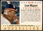 1963 Post Cereal #28 COR Leon Wagner   Front Thumbnail