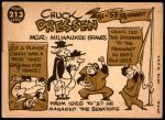 1960 Topps #213  Chuck Dressen  Back Thumbnail