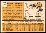 1963 Topps #56  Dennis Bennett  Back Thumbnail