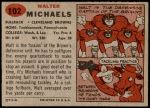1957 Topps #102  Walt Michaels  Back Thumbnail