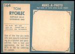 1961 Topps #164  Tom Rychlec  Back Thumbnail