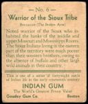 1933 Goudey Indian Gum #6   Sioux Tribe  Back Thumbnail