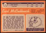 1970 Topps #195  Earl McCullough  Back Thumbnail