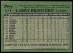 1982 Topps #271  Larry Bradford  Back Thumbnail