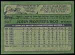 1982 Topps #697  John Montefusco  Back Thumbnail