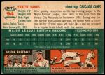 1954 Topps #94  Ernie Banks  Back Thumbnail