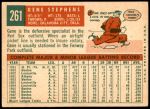 1959 Topps #261  Gene Stephens  Back Thumbnail
