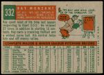 1959 Topps #332  Ray Monzant  Back Thumbnail
