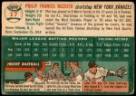 1954 Topps #17 WHT Phil Rizzuto  Back Thumbnail