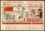 1956 Topps #28  Bobby Hofman  Back Thumbnail