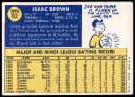 1970 Topps #152 Ike Brown Back Thumbnail