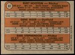1972 Topps #61   -  Burt Hooton / Gene Hiser / Earl Stephenson Cubs Rookies   Back Thumbnail
