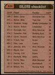 1980 Topps #432   -  Dan Pastorini / Ken Burrough / Mike Reinfelot / Jesse Baker Oilers Leaders & Checklist Back Thumbnail