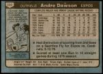1980 Topps #235  Andre Dawson  Back Thumbnail