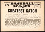 1961 Nu-Card Scoops #427   -   Willie Mays Makes Greatest Catch Back Thumbnail