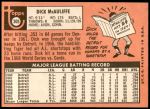 1969 Topps #305  Dick McAuliffe  Back Thumbnail