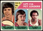 1975 Topps #223   -  Al Smith / Billy Shepherd / Louie Dampier 3-Pt Field Goal Leaders Front Thumbnail