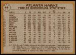 1981 Topps #44   -  John Drew / Dan Roundfield / Eddie Johnson Hawks Leaders Back Thumbnail