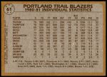 1981 Topps #61   -  Jim Paxson / Mychal Thompson / Kermit Washington / Kelvin Ransey Trail Blazers Leaders Back Thumbnail