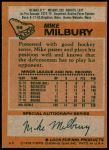 1978 Topps #59  Mike Milbury  Back Thumbnail
