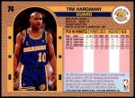 1992 Fleer #74  Tim Hardaway  Back Thumbnail