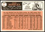 1966 Topps #82  Bob Hendley  Back Thumbnail