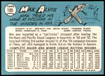 1965 Topps #185  Max Alvis  Back Thumbnail