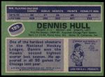 1976 Topps #195  Dennis Hull  Back Thumbnail