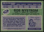 1976 Topps #153  Bob Nystrom  Back Thumbnail