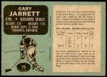 1970 O-Pee-Chee #75  Gary Jarrett  Back Thumbnail