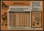 1975 Topps #254  Dennis Hull   Back Thumbnail