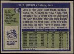 1972 Topps #246  W.K. Hicks  Back Thumbnail