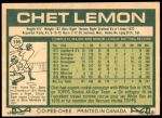 1977 O-Pee-Chee #195  Chet Lemon  Back Thumbnail
