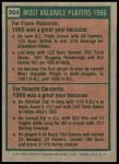 1975 Topps Mini #204   -  Frank Robinson / Roberto Clemente 1966 MVPs Back Thumbnail