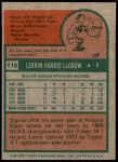 1975 Topps Mini #116  Lerrin LaGrow  Back Thumbnail