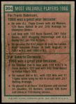 1975 Topps Mini #204   -  Frank Robinson / Roberto Clemente 1966 MVPs Back Thumbnail