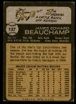 1973 Topps #137  Jim Beauchamp  Back Thumbnail