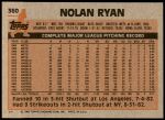 1983 Topps #360  Nolan Ryan  Back Thumbnail