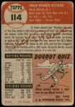 1953 Topps #114  Phil Rizzuto  Back Thumbnail