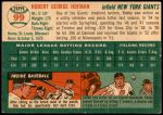 1954 Topps #99  Bobby Hofman  Back Thumbnail