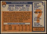 1976 Topps #103  Gregg Bingham   Back Thumbnail