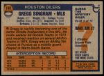 1976 Topps #103  Gregg Bingham   Back Thumbnail