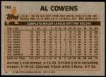 1983 Topps #763  Al Cowens  Back Thumbnail