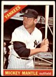 1966 Topps #50  Mickey Mantle  Front Thumbnail