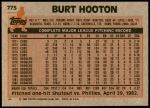 1983 Topps #775  Burt Hooton  Back Thumbnail