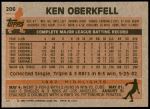 1983 Topps #206  Ken Oberkfell  Back Thumbnail