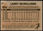 1983 Topps #253  Larry McWilliams  Back Thumbnail
