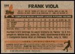 1983 Topps #586  Frank Viola  Back Thumbnail