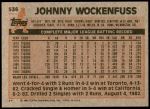 1983 Topps #536  John Wockenfuss  Back Thumbnail