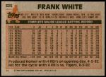 1983 Topps #525  Frank White  Back Thumbnail